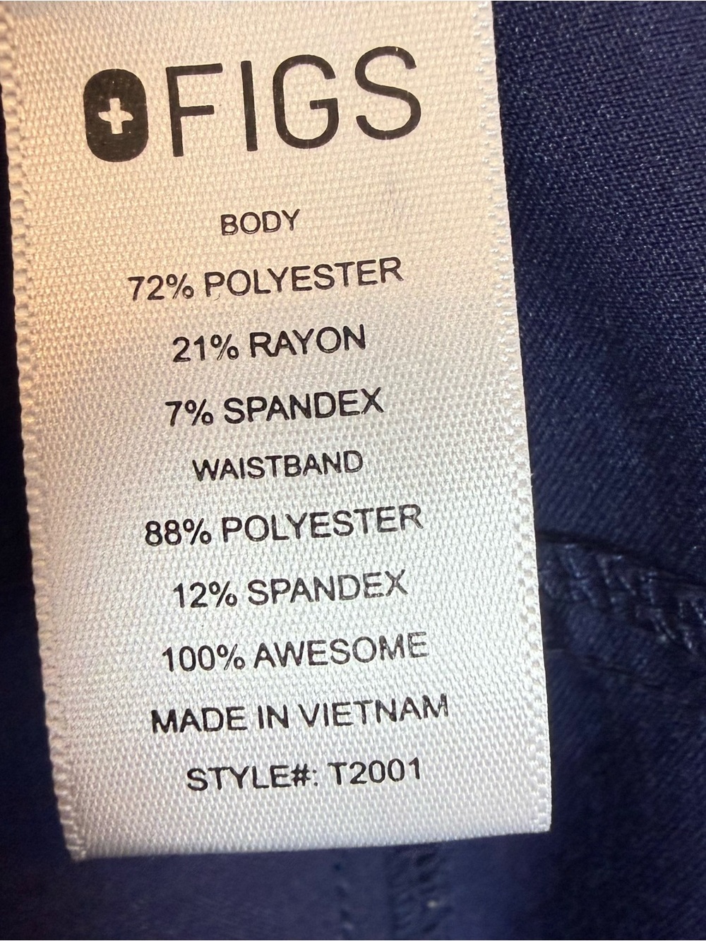 FIGS Men's Axim Cargo Scrub Pants Navy Blue Size Large Tech Collection T2001 - Picture 5 of 7